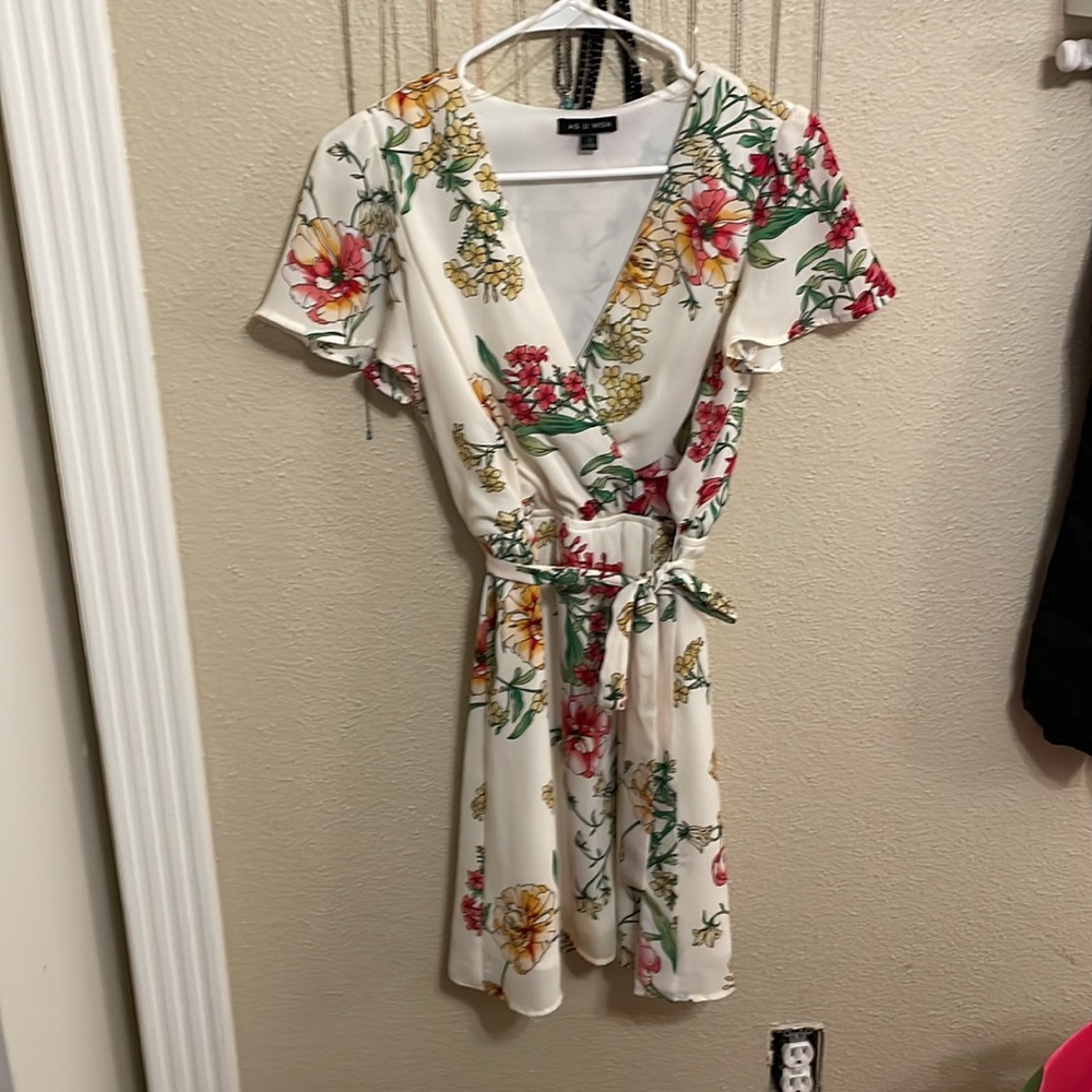 Floral wrap mini dress